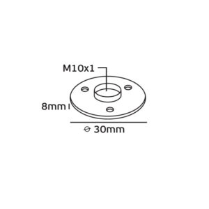 VK Leading Light Βάση Για Ντουί Μεταλλικό 0014Z Ασημί M10X1