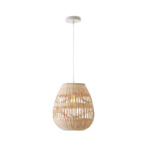 Eurolamp Κρεμαστό Φωτιστικό Μονόφωτο Ε27 Ψάθινο Rattan 144-33001