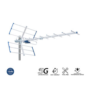 Edision Εξωτερική Κεραία Τηλεόρασης 12dB 5G Yagi 26-00-0002