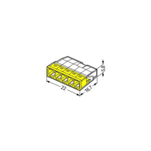 Wago Κλέμμα Καψ 5 Θέσεων Για Καλώδια Έως 2.5mm² 2273-205